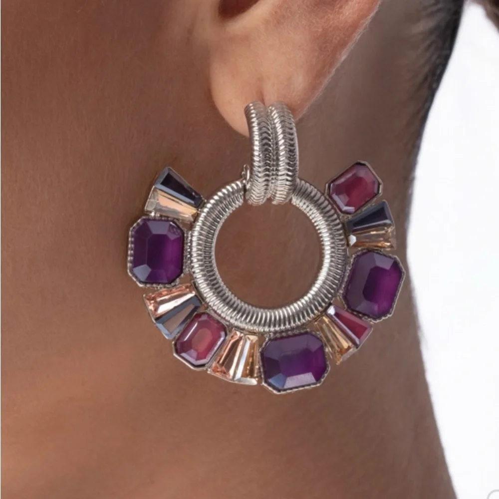 Courteous Chic - Purple Earrings - Picture 3 of 3